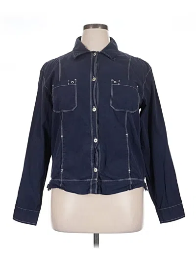 Pre-owned Fresh Produce 3/4 Sleeve Button Down Shirt In Blue