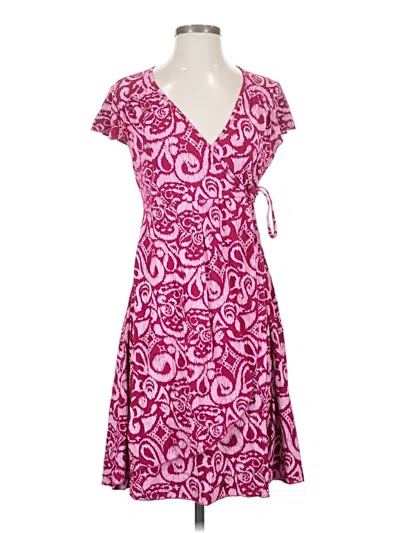 Pre-owned Fresh Produce Casual Dress In Burgundy