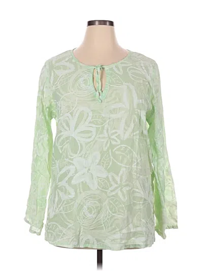 Pre-owned Fresh Produce Long Sleeve Blouse In Green