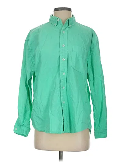 Pre-owned Fresh Produce Long Sleeve Button Down Shirt In Green