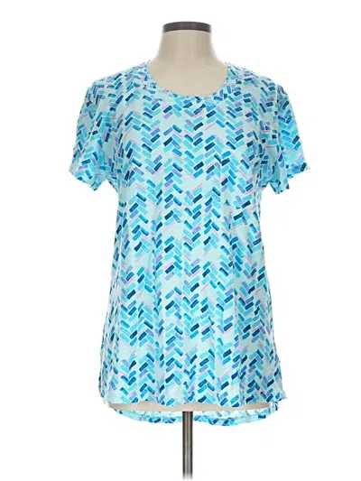 Pre-owned Fresh Produce Short Sleeve Blouse In Blue