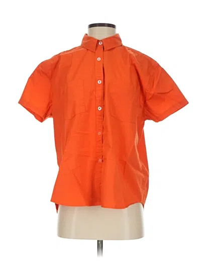 Pre-owned Fresh Produce Short Sleeve Blouse In Orange