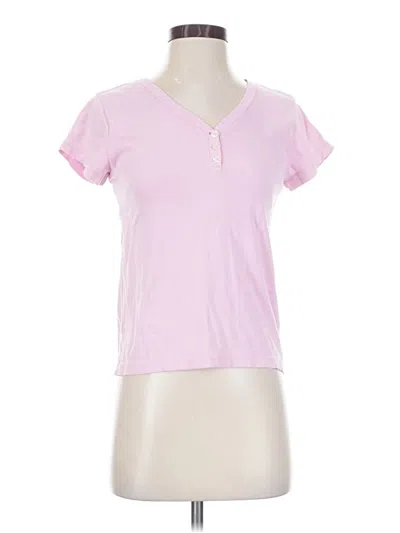 Pre-owned Fresh Produce Short Sleeve Henley Shirt In Pink