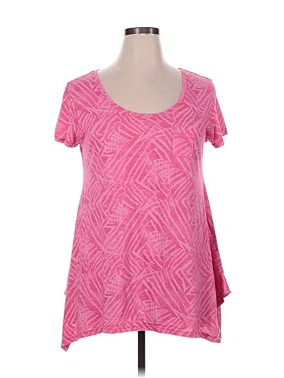 Pre-owned Fresh Produce Short Sleeve Top Pink Scoop Neck Tops