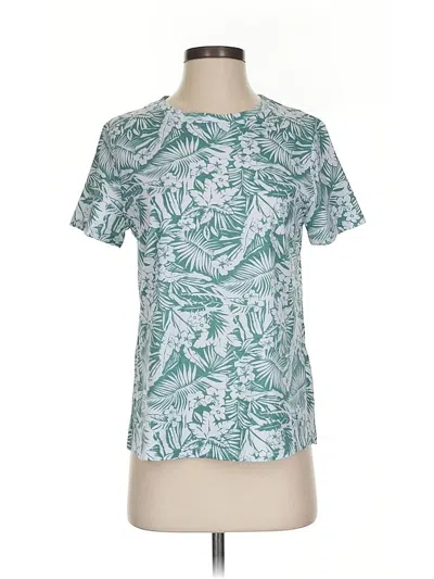 Pre-owned Fresh Produce Short Sleeve Top Teal Crew Neck Tops In Blue