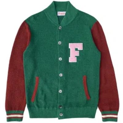 Fresh Varsity Premium Cotton Jacket In Green