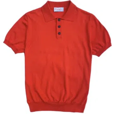 Fresh Weller Extra Fine Cotton Knitted Polo In Orange
