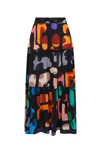 Fresha London Women's Black Harper Skirt Abstract