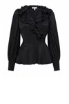 Fresha London Women's Erin Blouse Black Checkerboard In Black