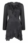 Fresha London Women's Mini Wrap Dress Black Zebra In Black