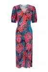 FRESHA LONDON WOMEN'S PINK / PURPLE / BLUE SIENNA DRESS PEONY