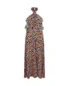 Fresha London Valentina Dress In Periwinkle In Yellow/orange/green