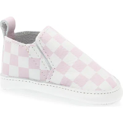 Freshly Picked Kids'  Check Leather Slip On Shoe In Petal Pink Check