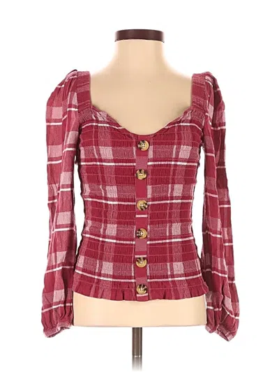 Pre-owned Freshman 1996 Long Sleeve Blouse In Burgundy