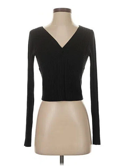 Pre-owned Freshman 1996 Long Sleeve Top Black Sweetheart Neckline Tops