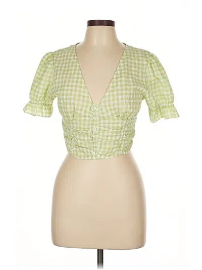 Pre-owned Freshman 1996 Short Sleeve Blouse In Green