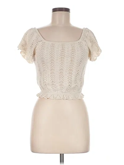 Pre-owned Freshman 1996 Short Sleeve Blouse In Ivory