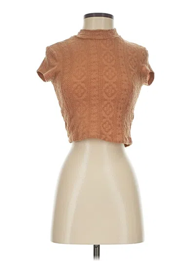 Pre-owned Freshman 1996 Short Sleeve Turtleneck In Brown