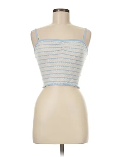 Pre-owned Freshman 1996 Sleeveless Top Blue Strapless Neckline Tops