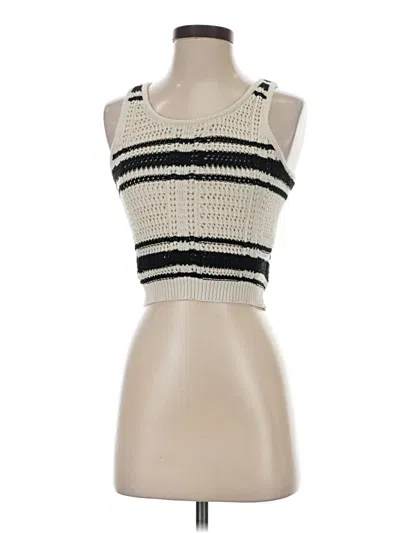 Pre-owned Freshman 1996 Sleeveless Top Ivory Halter Neckline Tops In White