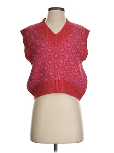 Pre-owned Freshman 1996 Sleeveless Top Red V-neck Tops