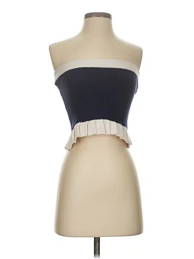 Pre-owned Freshman 1996 Tube Top Blue Strapless Neckline Tops
