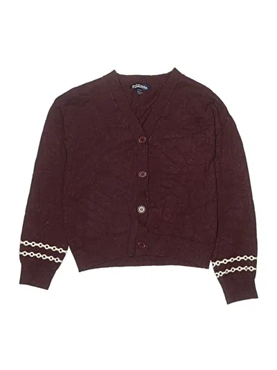 Pre-owned Freshman Kids'  Cardigan Sweater In Burgundy
