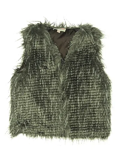 Pre-owned Freshman Kids'  Faux Fur Vest In Green