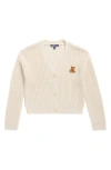 Freshman Kids' Bear Patch Cardigan In Neutral