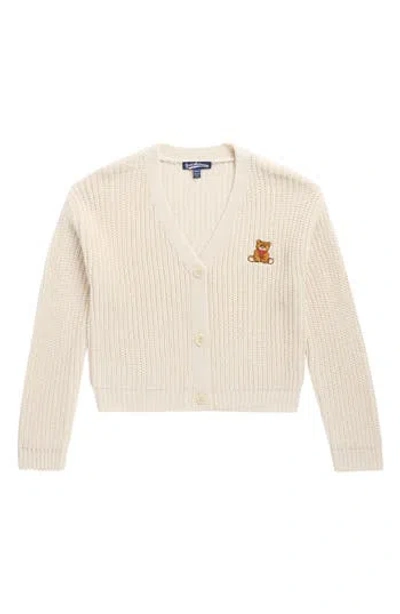 Freshman Kids' Bear Patch Cardigan In Neutral