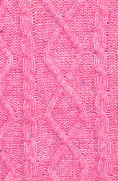 Freshman Kids' Boat Neck Cable Knit Sweater In Hot Pink