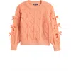 Freshman Kids' Bow Trim Sweater In Orange