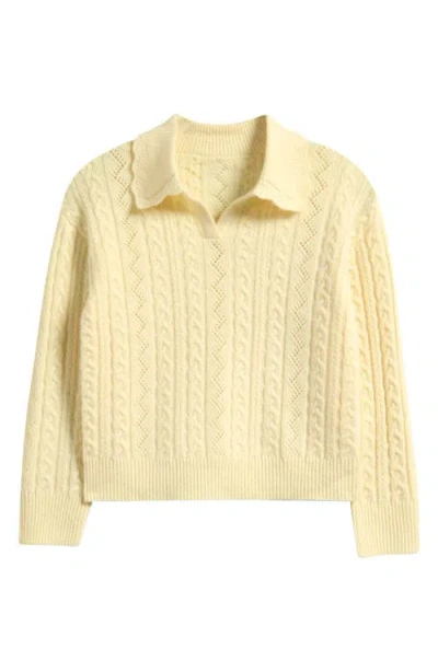 Freshman Kids' Cable Polo Sweater In Brown