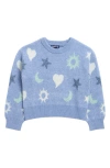 Freshman Kids' Celestial Crewneck Sweater In Blue