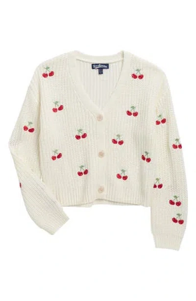 Freshman Kids' Cherry Cardigan In Neutral