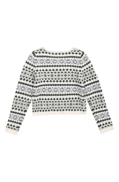 Freshman Kids' Fair Isle Pullover Sweater In Dark Grey