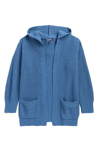 Freshman Kids' Hooded Open Cardigan In Blue