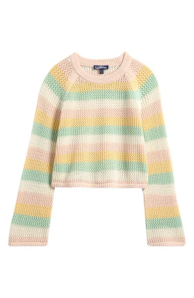 Freshman Kids' Open Knit Pullover Sweater In Multi