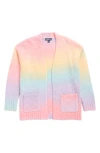 Freshman Kids' Rainbow Open Front Cardigan In Pink