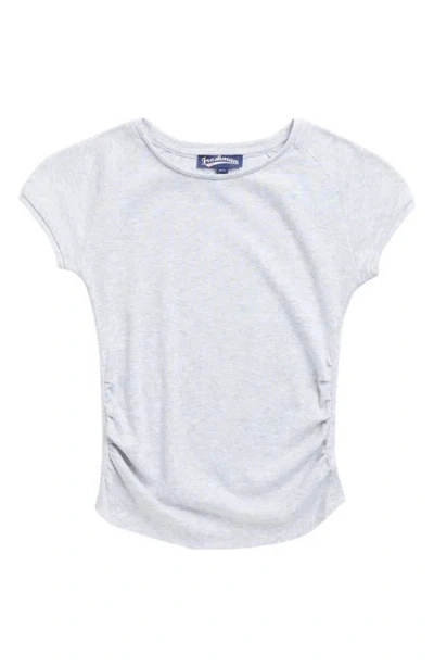 Freshman Kids' Ruched Cap Sleeve T-shirt In White