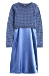 Freshman Kids' Satin Slipdress & Sweater Set In Grape Mist