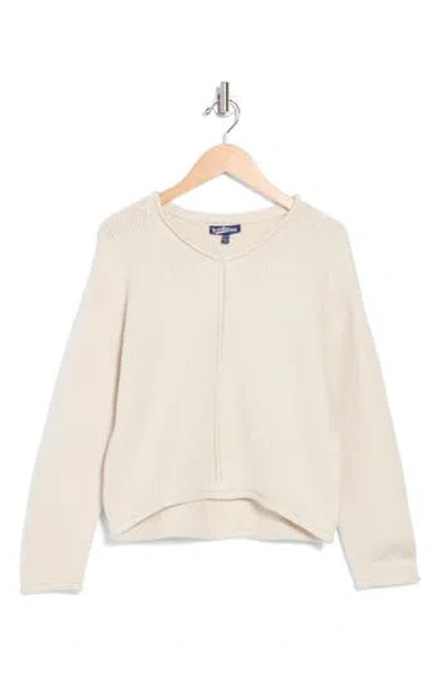 Freshman Kids' Seamed V-neck Sweater In Sky Blush