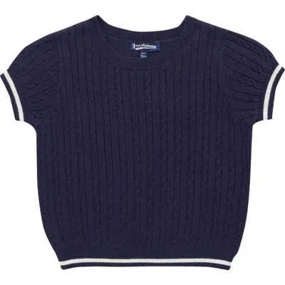 Freshman Kids' Short Sleeve Sweater In Black