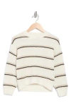 Freshman Kids' Stripe Crew Sweater In Egret