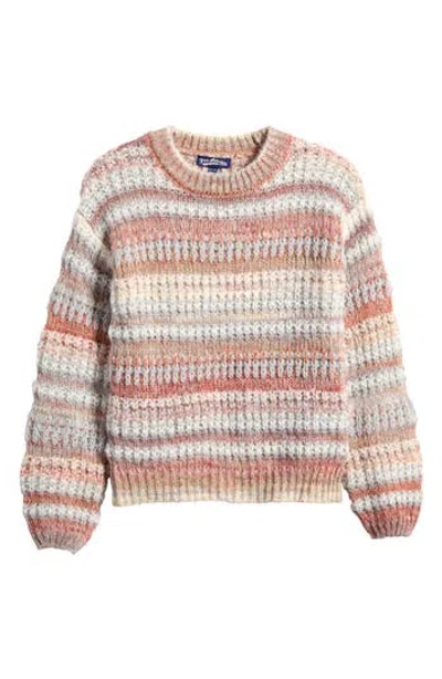 Freshman Kids' Stripe Crop Sweater In Festival Stripe