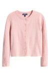 Freshman Kids' Tipped Cable Knit Cardigan In Pink