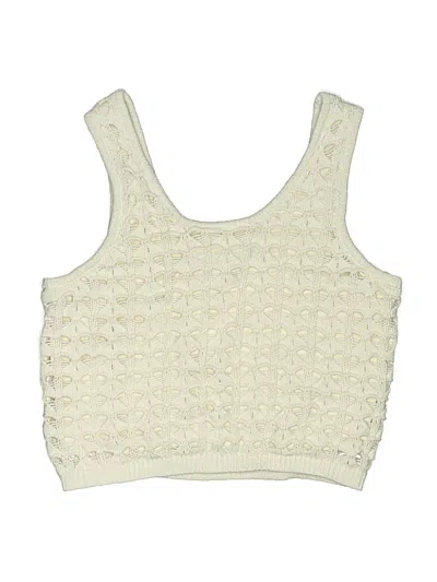Pre-owned Freshman Kids'  Sleeveless Top Ivory Square Neckline Tops