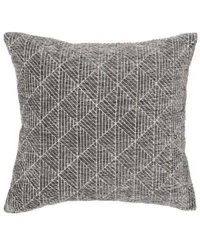Freshmint Logan Geometrico Reversible Chenille Pillow In Gray