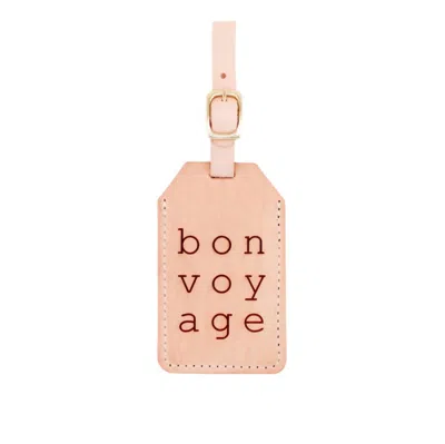 Freshwater Curated Goods Bon Voyage Luggage Tag In Peach