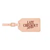 Freshwater Curated Goods Late Checkout Luggage Tag In Peach